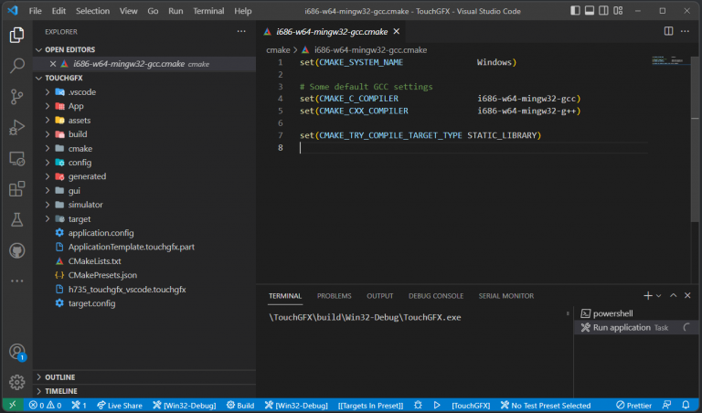 TouchGFX simulator development in Visual Studio Code with CMake ...